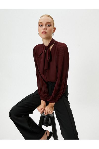 Koton Women's Clothing Shirt 4wak60225uw Claret Red