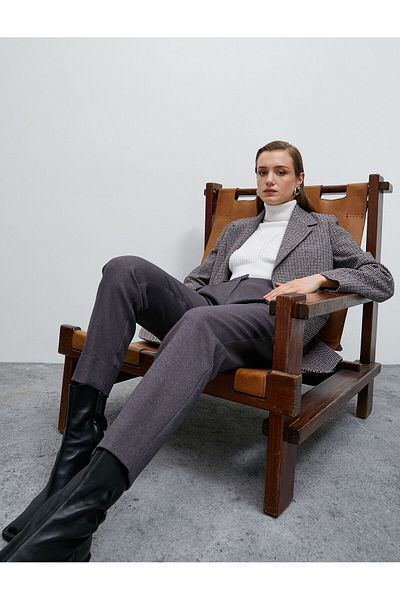 Koton Carrot Trousers Pleated Pocket Detailed