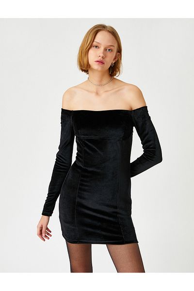 Koton Rochie mini din catifea cu umeri