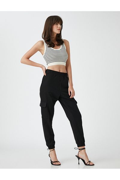 Koton Jogger Cargo Pants with Elastic Waist Pocket