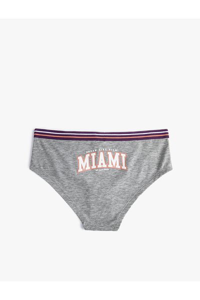 Koton Chiloți Hipster Slogan Imprimat Colorat Ribbed