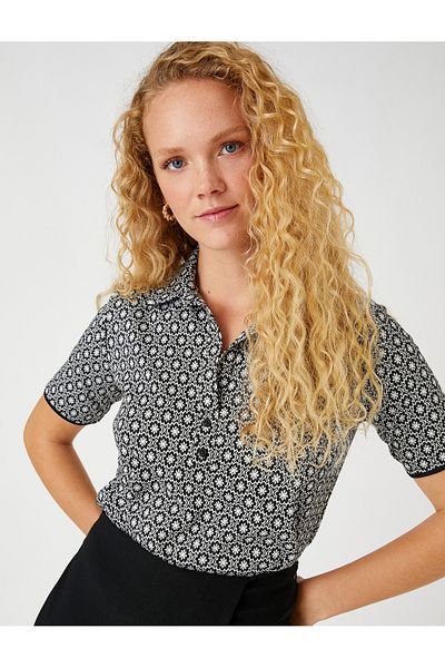 Koton Tricou crop cu gât polo
