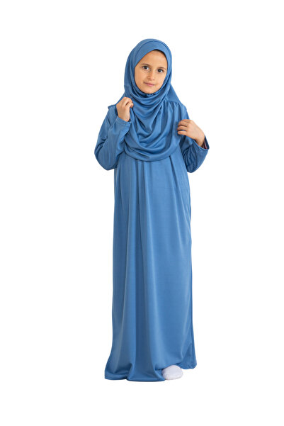 Modish Group Σετ παιδικών ενδυμάτων προσευχής δύο τεμαχίων με κασκόλ, ισλαμικό σετ ρούχων για κορίτσια - Indigo