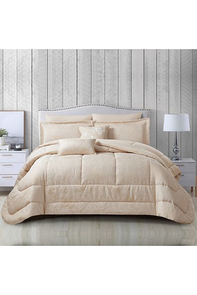 Donetella 5-piece Jacquard Single Size Comforter Set 170x230 Cm 350 Gsm Filling