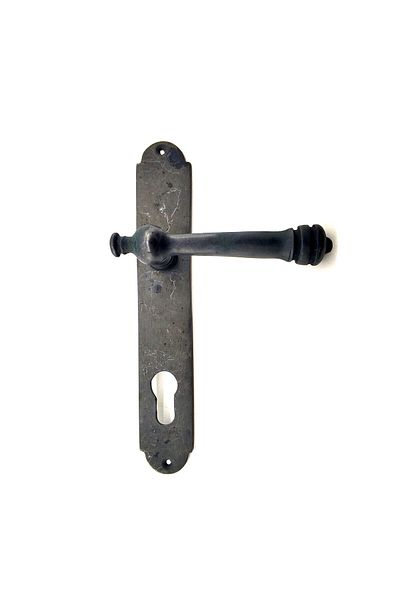 Şener collection Antique Style Decorative Brass Stone Yale Door Handle - 220X35 Mm, Oxide