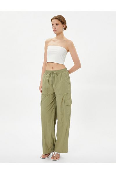Koton Parachute Trousers with Waist Tie and Pocket
