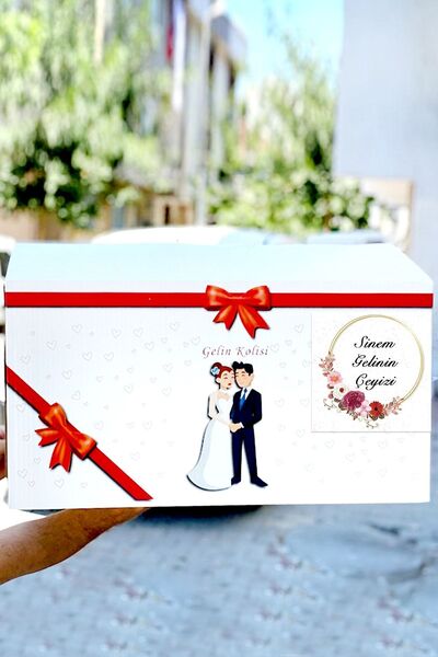 HEDİYE35 Soft 18 Adet 9x9 Gelin Çeyizi, Bohça Çeyiz Kolisi Etiketi, Çeyiz Eti...