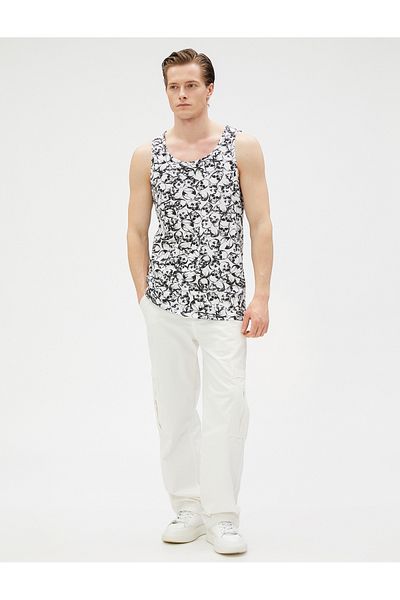 Koton Skull printed Undershirt με στρογγυλή λαιμόκοψη, λεπτή κοπή