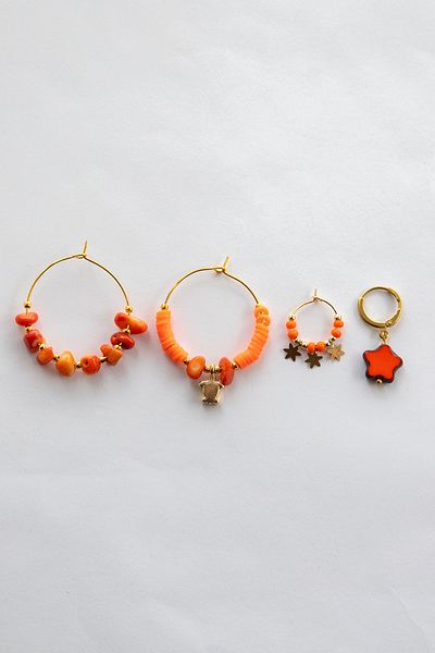 Lila Rosa Natural Stone Authentic Multiple Earrings