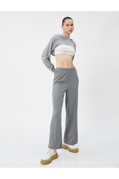 Koton Wide Leg Trousers, Relaxed Cut, Elastic Waist Camisole