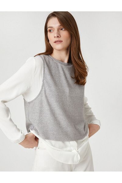 Koton Knitwear Sweater Detailed Shirt Long Sleeve