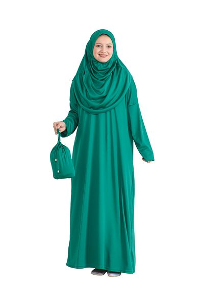 Modish Group Pouch Prayer Dress with Scarf and Tasbih Ready Hijab Clothing Turban Muslim Clothes Suit