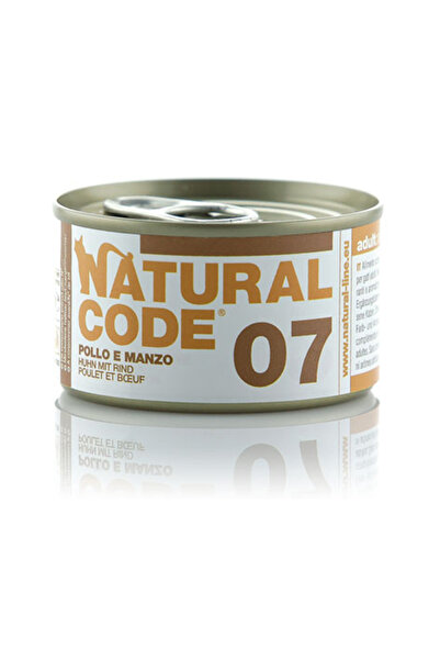 Natural Code 07 طعام القطط المعلب بالدجاج واللحم البقري - 85 جرام