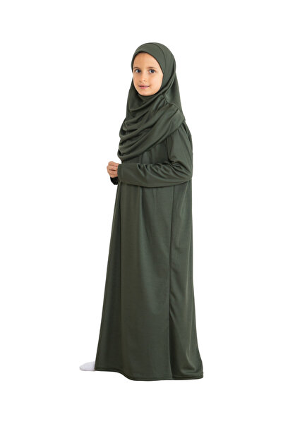 Modish Group Σετ παιδικό φόρεμα προσευχής δύο τεμαχίων Σετ με κασκόλ, ισλαμικό κοστούμι για κορίτσια - Χακί