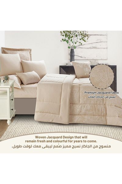 Donetella 5-piece Jacquard Single Size Comforter Set 170x230 Cm 350 Gsm Filling