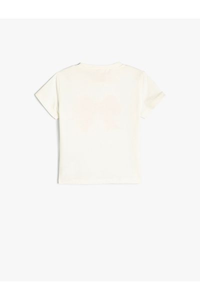 Koton Crew Neck Short Sleeve T-Shirt - Bow Printed