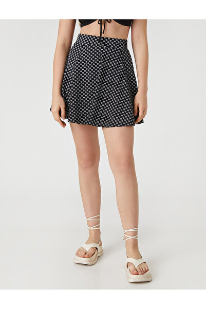 Koton Mini szoknya kiszélesedő virágos magas derekú