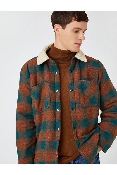 Koton Men's Green Plaid Jacket 3WAM20170HW