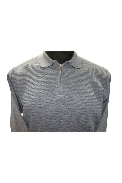 Nehir Men's Zippered Polo Neck Wool Teiko