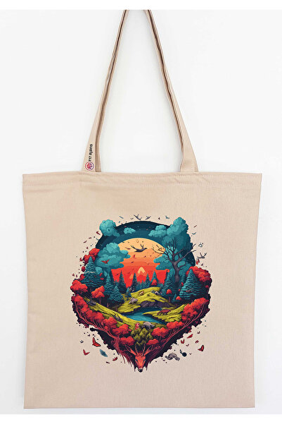 F17 Ajans με τύπωμα Λινό υφασμάτινο τσαντάκι