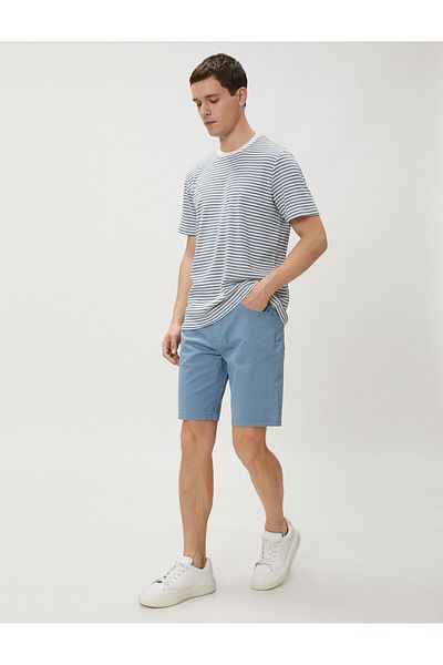 Koton Βαμβακερό σορτς Gabardine - Pale Effect and Button