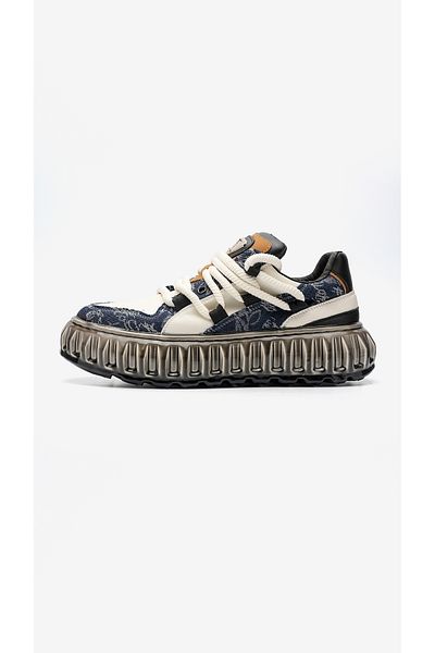 Guja Tenis pentru bărbați cu talpă înaltă din piele cu model