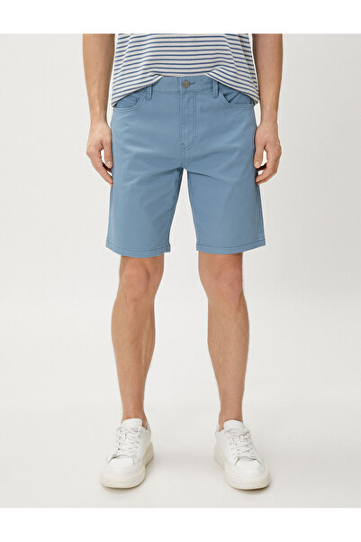 Koton Βαμβακερό σορτς Gabardine - Pale Effect and Button