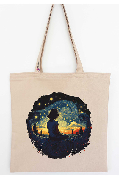 F17 Ajans με τύπωμα Λινό υφασμάτινο τσαντάκι