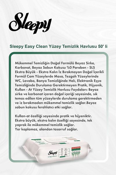 Sleepy Easy Clean Rosie Cotton Surface Cleaning Towel - 50Pcs, Buy 5 Get 4