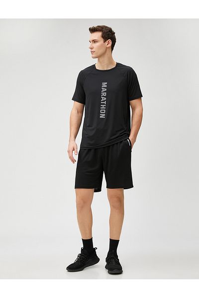 Koton Sports T-Shirt Slogan Printed Crew Neck Raglan Sleeve