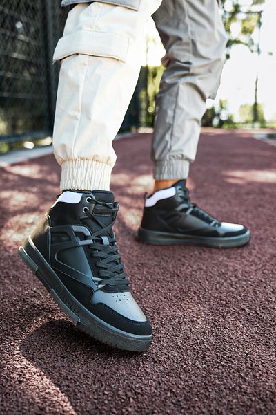 Riccon Ανδρικά Comfort Sneaker Boots 001263 Black Smoked