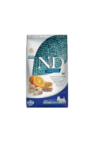 Farmina N&D Ocean Cod - Spelt - Oats and Orange Adult Mini Dry Dog Food - 2.5 kg