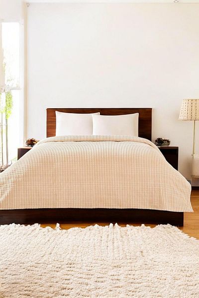 Özdilek Beige Colored Pyramid Blanket - Single, 150X220Cm