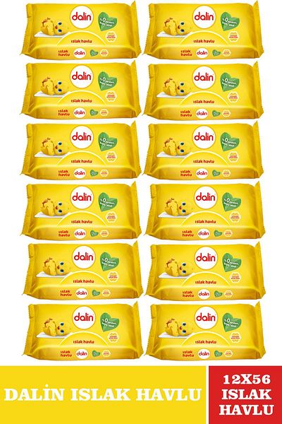 Dalin 56 Sheets of Wet Towels - 12 Pieces