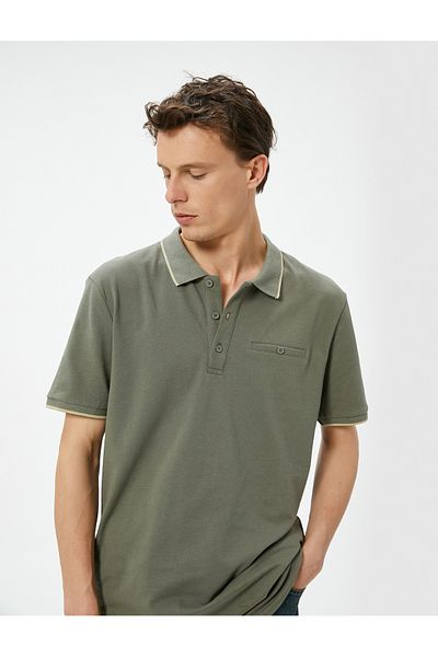 Koton Slim Fit Polo Collar Buttoned Piping T-Shirt