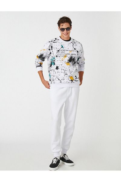 Koton Raised Jogger Sweatpants with Lace-Up Waist and Pockets