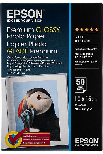 EPSON Premium Glossy Photo Paper - 10x15cm - 50 Sheets