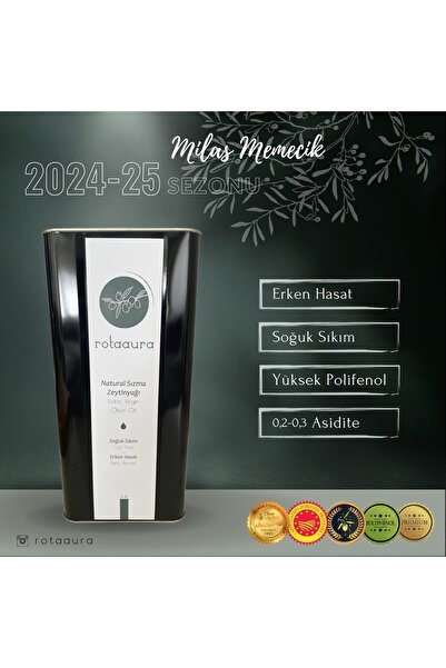 Rotaaura 2024 & 2025 Yeni Sezon Naturel Sızma Erken Hasat Soğuk Sıkım Zeytiny...