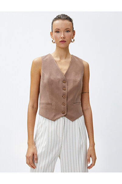 Koton Γιλέκο μπλέιζερ με λεπτομέρεια τσέπης με κουμπιά