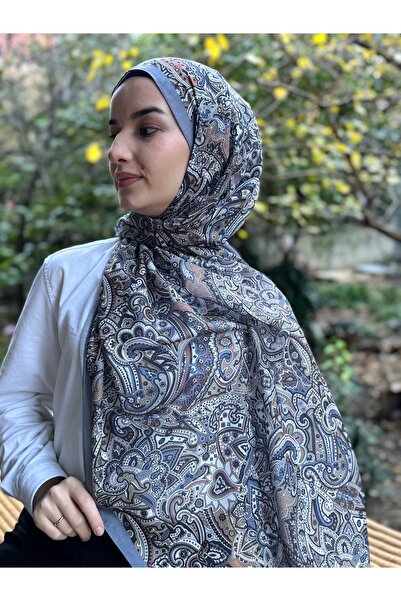 shalby Καπνιστό πολύχρωμο μαλακό βαμβακερό σάλι με μοτίβο Gerbera