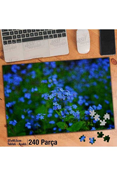 Genel Markalar Asil Hobi Beni Unutma Çiçeği - Mavi Çiçek - Kır Yapboz -Ayak D...