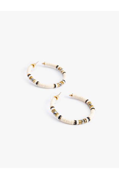 Koton Multicolored Beaded Hoop Earrings