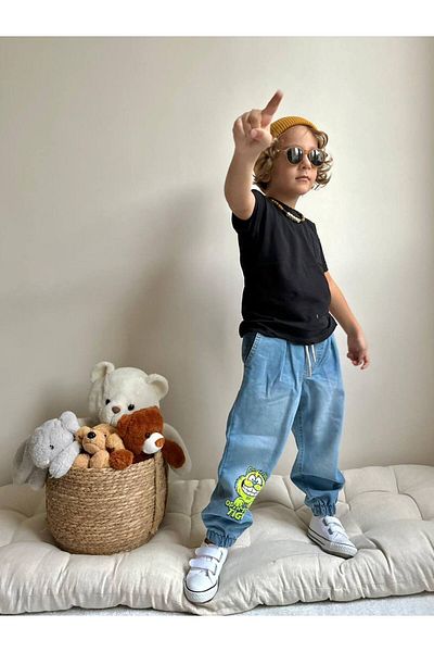 YİGİT BUTİK Yigit Boutique Printed Boy's Jeans