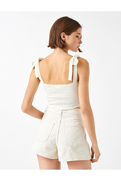 Koton Crop Top Sweetheart Neckline Strap