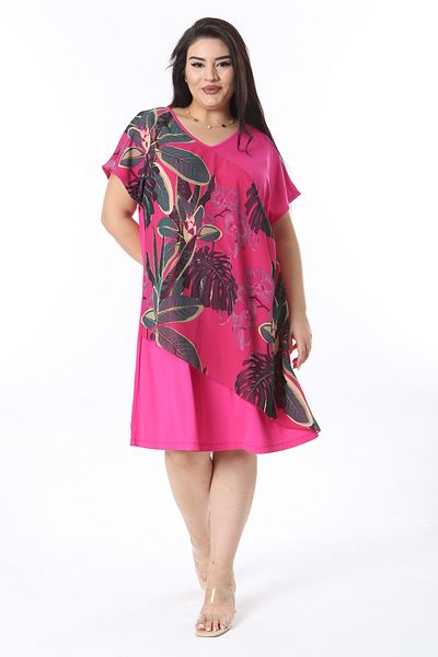 Şans Γυναικείο φόρεμα Fujya Chiffon Garnish με χαμηλό μανίκι 65N38481