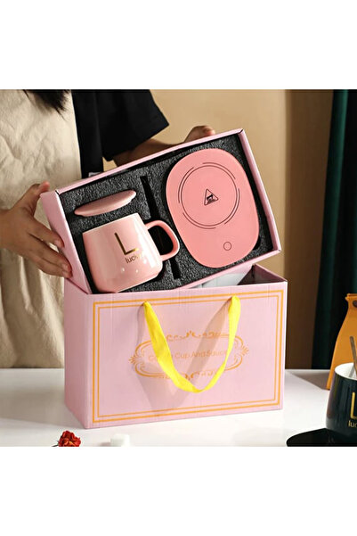 Paras Ticaret Electric Heater White Porcelain Mug Cup with Lid and Spoon See Description