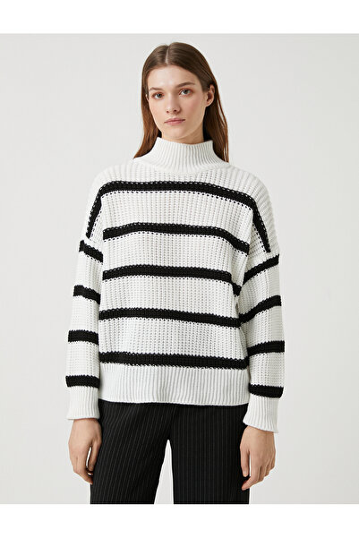 Koton Oversize Knitwear Sweater Relax Fit Turtleneck Cashmere Textured