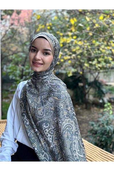 shalby Green Gerbera Patterned Cotton Soft Shawl