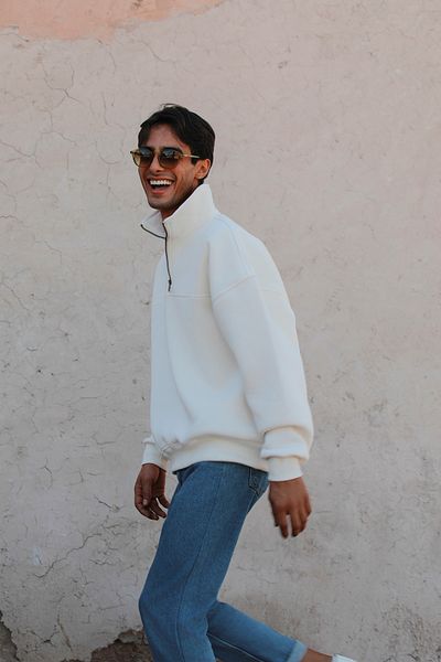 Whish Φούτερ Libre Perla Oversize με μισό φερμουάρ