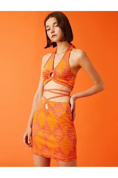 Koton Waist Tied Mini Skirt